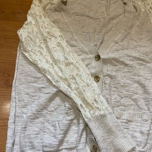 Lace sleeve cardigan